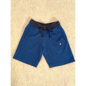Nike Mens Fleece Athletic Shorts Size S Obsidian Blue Heather Black Waistband